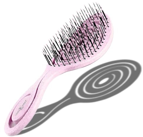 Chiara Ambra Haarbürste ohne Ziepen - Bürste für Damen und Herren - Entwirrbürste auch für Locken & Lange Haare - Nachhaltige Detangler Bürste Haarbürsten - Flieder
