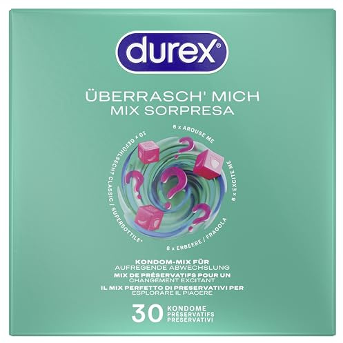 Durex Überrasch' Mich Kondome – Mixpack - Probierpaket - JGA - 30er Großpackung (1x 30 Stück)