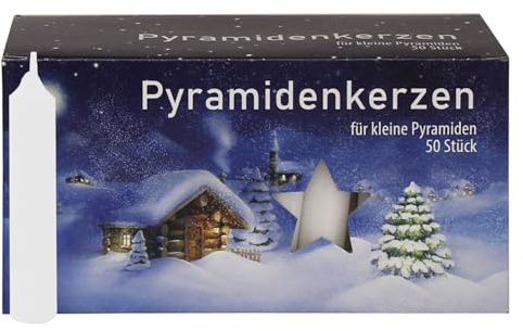 Pyramidenkerzen 50 Stück weiß