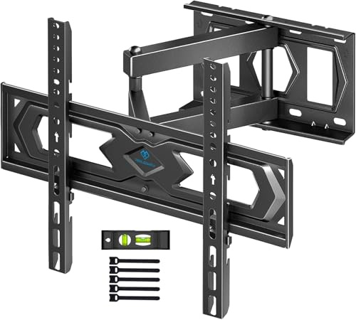 PERLESMITH TV Wandhalterung, für 26-60 Zoll Fernseher bis zu 40 kg | Wandhalterung Fernseher 43 55 Zoll, TV Halterung Schwenkbar Neigbar, 3 Höheneinstellungen, 490 mm Ausziehbar, VESA 400x400 mm