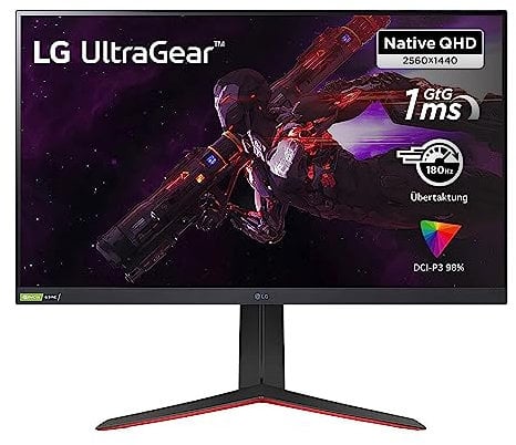 LG Electronics 32GP850-B 80 cm (31,5 Zoll) Ultragear Gaming Monitor (HDR10, Nano IPS-Panel mit 1ms (GtG), AMD FreeSync), schwarz