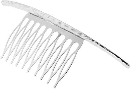 Haargesteck Haarschmuck Haarkamm Seitenkamm Metall, 12 cm Braut Hochzeit Kamm Schleier Steckkamm für Brautfrisur Frauen Frisurhilfe- Silber