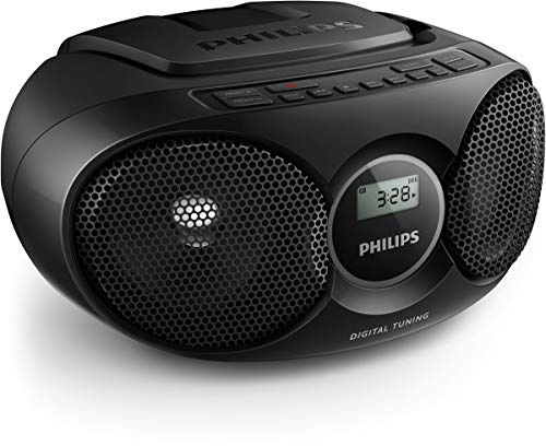 Philips Audio AZ215B/12 CD-Soundmachine (Digital UKW, Audioeingang, 3 Watt, leicht bedienbar) schwarz