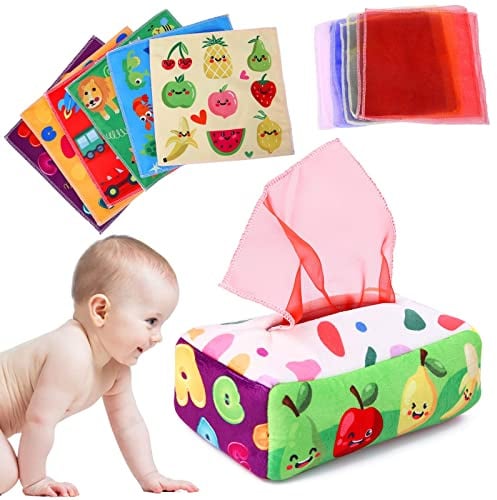 YOGINGO Baby Spielzeug 6 Monate - Tissue Box Montessori Sensorik Hohem Kontrast Spielsachen, Jungen & Mädchen Kinder Frühes Lernspielzeug Geschenke