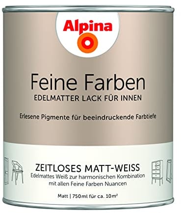Alpina Feine Farben Lack Zeitloses Matt-Weiss 750ml