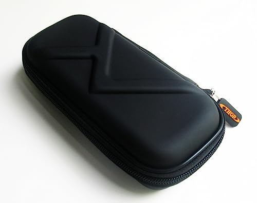 Thor-Darts Wallet Mountain schwarz-schwarz-orange, Darttasche, Dart Wallet, Dartetui, Dart Case Black