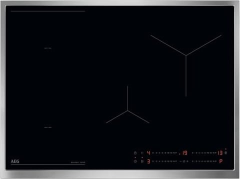 AEG OIO74B00UB Induktions-Kochfeld 70 cm Schwarz mit Edelstahlrahmen, Hob²Hood, Bridge-Funktion und PowerBoost