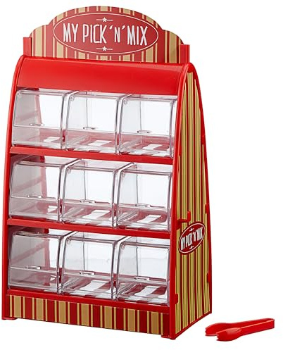 Cepewa Süssigkeitenspender Retro Süßigkeitenautomat mit Zange Weingummi Spender 50er Jahre Fruchtgummi Jellybeans Theke