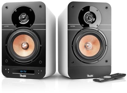 Teufel Ultima 25 Aktiv - Aktive Regallautsprecher mit Bluetooth | integriertem AV-Receiver, Dolby Audio, DAB+ und FM Radio, HDMI ARC CEC, Touch Slider - weiß