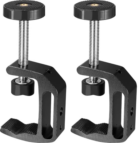 ANBEEISS 2 Stück C Klemmen verstellbar, 0-47 mm, Aluminium | Schraubzwinge und Tischklemme für Holzarbeiten, Schubladenmontage und Schweißen. Aus Aluminium, 0-47 mm Spannweite, 2 Stück.