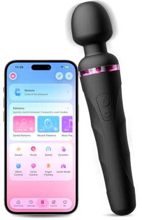 LOVENSE Domi 2 Massagestab für Frauen Sex & Männer, Vibrator mit App Sextoy | Massagestab mit LED, Doppelkopf-Rotation, Klitoris Stimulator für sie, Kabelloser Paarvibrator für Paare, Aufladbar