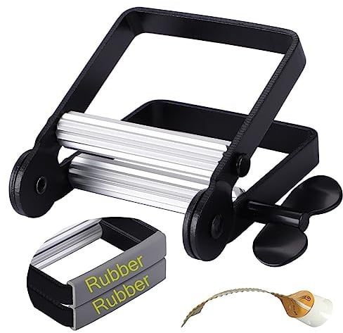 XYKEEY Zahnpastapresse, Metall-Zahnpasta Tubenquetscher für Künstler, Friseursalon, Maler... (Schwarz)