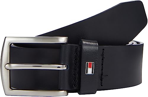 Tommy Hilfiger Herren Gürtel New Denton 3,5 cm Belt Ledergürtel, Blau (Midnight), 115 cm
