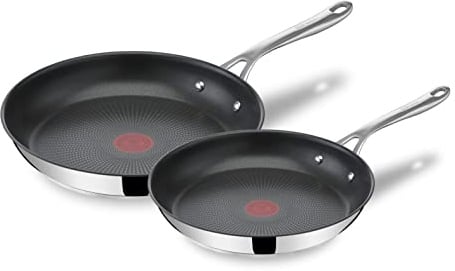 Tefal Jamie Oliver Cook's Direct On Pfannenset 24/28 cm, Bratpfanne Induktion, Antihaft, backofenfest, für alle Herdarten geeignet, genieteter Griff, E304S244