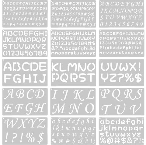 Buchstaben Schablone 15 Stück Buchstabenschablonen Alphabet Schablonen Schriftschablonen Buchstabenschablone Zahlen Schablonen