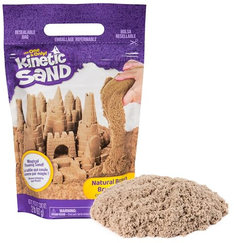 Kinetic Sand 907 g Braun im Beutel - original kinetischer Sand aus Schweden für kreatives Indoor-Sandspiel, erfüllt alle gesetzlichen Anforderungen, fördert die Feinmotorik, für Kinder ab 3 Jahren