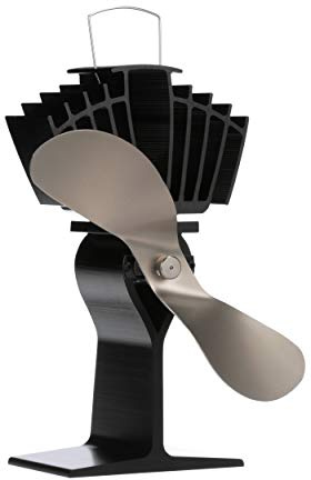 Ecofan AirMax, klassischer Stil, wärmebetriebener Holzofenventilator, 297 m³/h, 812AMKBX, 228 mm Flügel, Nikelfarben, Sc Schwarz