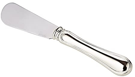 EDZARD Buttermesser Faden (L 15 cm), edel versilbert | für Butter, Käse, Silber Besteck, Frühstücksmesser, Käsemesser, Küchenmesser, Schneider auf Brett