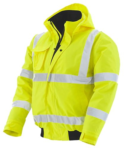 pka Warnschutz Pilotenjacke für die Arbeit - Wasserdichte & Winddichte Arbeitsjacke in Gelb Größe XL