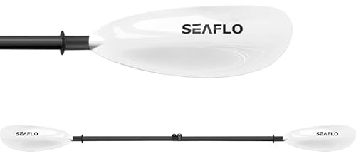 Seaflo Carbon Doppelpaddel, 220-230cm verstellbar, schwarz-weiß | sehr leicht, Kajakpaddel, Kanupaddel, SUP Paddel