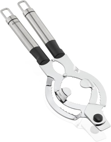 Leifheit Deckelöffner ProLine-Serie, für Gläser oder Flaschen, Flaschenöffner aus hochwertigem Edelstahl, inklusive leicht bedienbaren Kapselheber und praktischer Aufhängeöse, Gläseröffner, silber