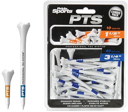 Pride Professional Tee System, Evolution Plastic Golf Combo 40 of 3.25/10 of 1.5