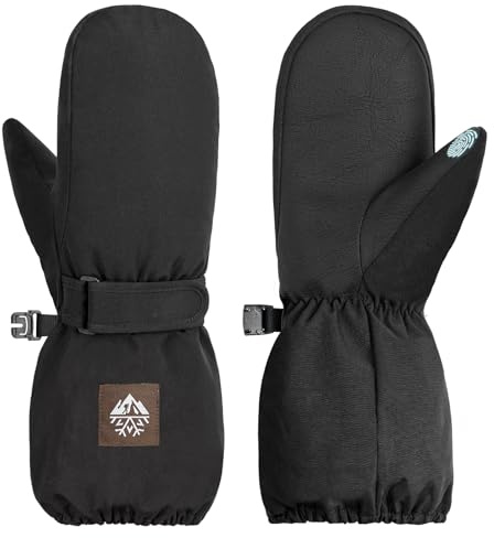 RIGWARL Skihandschuhe Handschuhe Kinder, Winddichte Anti-Rutsch Thermo Schneehandschuhe Winterhandschuhe für Jungen Mädchen