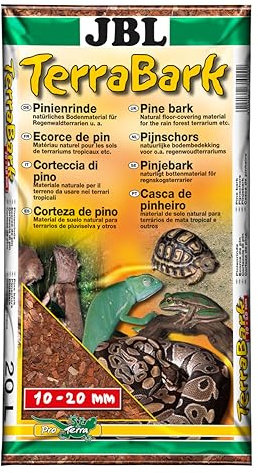 JBL TerraBark 71022 Bodensubstrat, für Wald und Regenwaldterrarien, Pinienrinde, 10 - 20 mm, 20 l