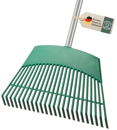 Rechen, Gartenrechen mit Stiel, Rasenrechen, Laubrechen, vielseitiger Garten Rechen, Laubbesen, Laubharke für die Gartenarbeit