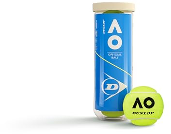 Dunlop Tennisball Australian Open - für Sandplatz, Hartplatz und Rasen (3 Bälle), Gelb