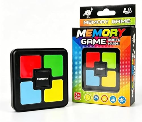 TNSLAND Brain Trainer Kinder Elektronisches Memory-Spiel, Reaktionsspiel mit Lichtern & Geräuschen, Tragbares Lernspielzeug Gedächtnistraining Spiele für Kinder, Reise & Knobelspiele ab 6-10