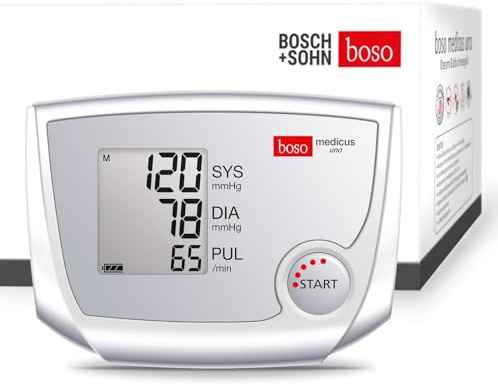 BOSCH + SOHN boso medicus uno XL Oberarm-Blutdruckmessgerät – Blutdruck Tracker mit großem Display – Inkl. XL-Manschette, 32-48 cm