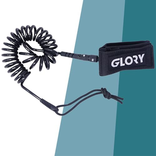 Glory Boards® Premium SUP Sicherheitsleine - blau - Hochwertige Surfboard Leash für maximale Sicherheit im Wasser – Robuste Leash für Surfer, Paddler und Wassersportler - Universell