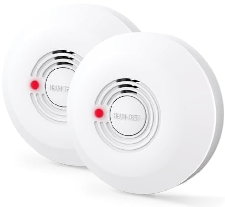 ZYTA Rauchmelder 10 Jahre Batterie, Feuermelder für den Heimgebrauch, LED-Indikator Große Test-/Stille-Taste, EN 14604 Norm (2-Pack)