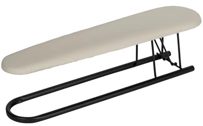 WENKO Ärmelbügelbrett Mod. Leona, Bügeltisch für Ärmel, Polster aus 100% Baumwolle, 52 x 14 x 12 cm, Schwarz/Weiß