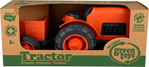 Green Toys 8601042 Traktor mit Anhänger, Bauernhof Trecker, nachhaltiges Spielfahrzeug für Kinder ab 12 Monaten