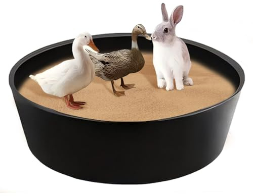 Staubbad Für Hühner, Wanne Für Sandbäder, Verstellbarer 64 Cm Bodenloser Behälter Für Hühner Enten Hähne