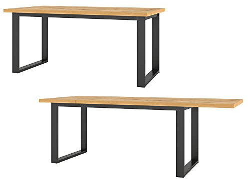 Lomadox Ausziehbarer Esszimmer Tisch in Wotan Eiche Nb., B/H/T ca. 170-220/76/90 cm