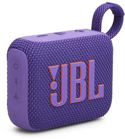 JBL Go 4 - Lila – Tragbare Bluetooth-Lautsprecher-Box mit JBL Pro Sound, tiefem Bass und Playtime-Boost-Funktion – Wasserfest und staubfest – 7 h Laufzeit