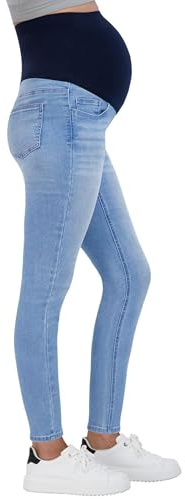 Savi Parker Damen Schwangerschaftsjeans über dem Bauch - Schwangerschaftskleidung für alle Jahreszeiten, Umstandshose - 74 cm Schrittlänge, Savannah Wash, M