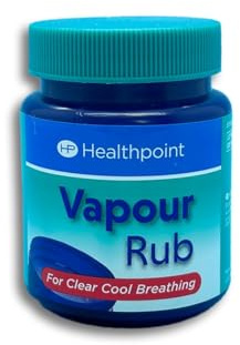Healthpoint Dampfreibung bei Husten, Erkältungen, Katarrh und Halsschmerzen, Kampfer-, Menthol- und Eukalyptusöl für leichteres und klareres Atmen, Linderung bei Verstopfung der oberen Atemwege, hilft