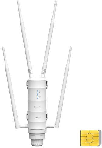 AC1200 Outdoor 4G LTE Router SIM Karte, WAVLINK Outdoor SIM Router PoE mit AC1200 (2.4G 300Mbps + 5G 867Mbps) + CAT4 4G (150Mbps), SIM Karte, wetterfestes Gehäuse, 2*Gigabit WAN/LAN, Nano SIM