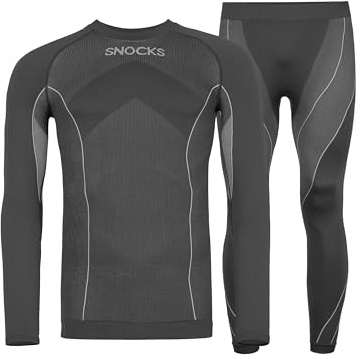 Snocks Thermounterwäsche Herren, extra warm & atmungsaktiv | enganliegend, schnelltrocknend, Skiunterwäsche, Funktionsunterwäsche, Gr. S-3XL