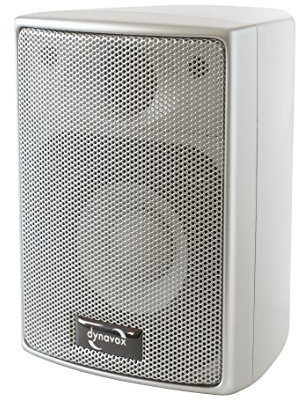 Dynavox AS-301 Satelliten-Lautsprecher, Paar, für Heimkino oder Büro, kompakte Surround-Box, Wandmontage, Silber
