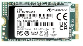 Transcend 1TB MTE400S PCIe 3.0 M.2 2242 SSD, 2000MB/s, für Lenovo Legion Go | Interne NVMe Gen4x4 SSD mit geringem Stromverbrauch für Dell Latitude, Intel NUC, Ultrabook und Mini-PCs