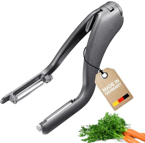 Westmark Gemüse- und Spargel-Schäler Peel-Star Alu Special Dark Edition, Edelstahlklingen, hochwertige Spezialbeschichtung, Aluminium/Edelstahl, Anthrazit, 6050226Z