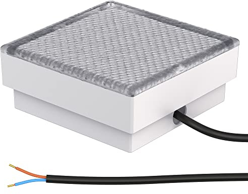 ledscom.de LED Pflasterstein Bodeneinbauleuchte CUS für außen, IP67, eckig, 15 x 15cm, warmweiß