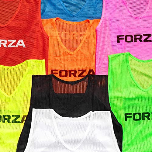 FORZA Training Leibchen (5er-Set) – Multifarbige Trainingswesten Größen | Fussball Leibchen Kinder & Leibchen Erwachsene | Fussballtraining Zubehör (Orange, Kinder)