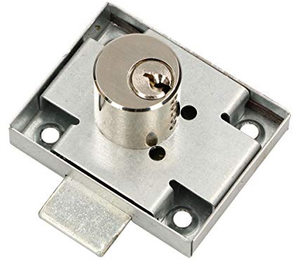 KOTARBAU Möbelschloss 45x56 mm Links und Rechst Aufschraubschloss mit 3 Schlüsseln Zylinder-Möbelschloss Schrankschloss Schloss Schubladenschloss, Silber