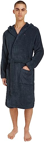 Tommy Hilfiger Herren Bademantel Frottee, Blau (Navy Blazer), M